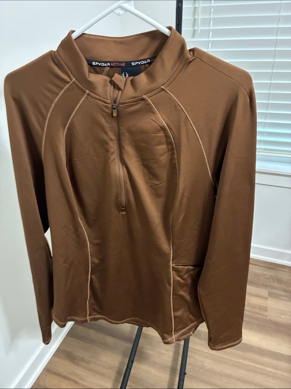 Spyder Brown Half-Zip Ski Pullover Jacket